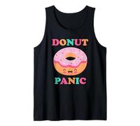 Donut Panic Funny Donuts Cute Kawaii Doughnut Retro Japanese Tank Top