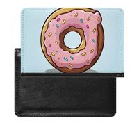 Donut Passport Holder with 3 Card Slots, Portable PU Leather Travel Wallet, Slim Protective Cover for Passport, ID, Credit Cards