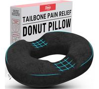 Donut Pillow Hemorrhoid Cushion - Premium Quality Tailbone Pain Relief Doughnut Pillow - Super Comfort Round Ring Butt Cushion Helps Ease Post Natal, Prostate, Post Surgery and Back Pain