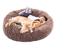 Donut Plush Dog Bed Extra Large XXL Orthopedic Cosy Cushion Calming Wicker Anti Anxiety xxxl Sofa Fluffy Cave Sleep Basket Washable Medium Mattress xl Jumbo brown