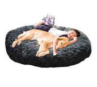 Donut Plush Dog Bed Extra Large XXL Orthopedic Cosy Cushion Calming Wicker Anti Anxiety xxxl Sofa Fluffy Cave Sleep Basket Washable Medium Mattress xl Jumbo dark grey