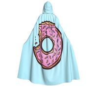 Donut print Cloak With Hood Unisex Medieval Cloak Wizard Robe Renaissance Cape Halloween Costume Cosplay