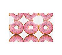 Donut Print Imitation Linen Placemat Elegant Double Sided Printed Table Mat For Home Dining Hotel & Outdoor Use Heat Resistant & Foldable Design