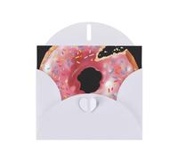Donut Print Prints Pearl Paper Horizontal Festival Greeting Card for Birthday Cards and All Occasions, White