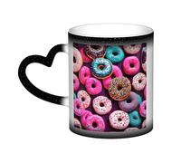 Donut Print Thermal Color Changing Mug, Ceramic Coffee Cup, Magic Mug for Home Office Cafe
