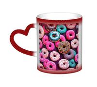 Donut Print Thermal Color Changing Mug, Ceramic Coffee Cup, Magic Mug for Home Office Cafe
