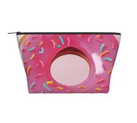 Donut Printed Travel Makeup Bag Trapeze Cosmetic Bag Makeup Case Toiletry Bag Organiser for Women