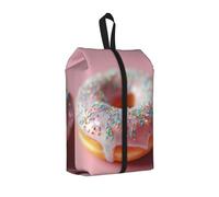 Donut Printed Travel Shoe Storage Bag Waterproof Jacquard Fabric is Lightweight, with Strong Handle and Central Zipper.