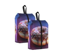 Donut Printed Travel Shoe Storage Bag Waterproof Jacquard Fabric is Lightweight, with Strong Handle and Central Zipper.