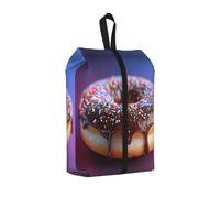 Donut Printed Travel Shoe Storage Bag Waterproof Jacquard Fabric is Lightweight, with Strong Handle and Central Zipper.