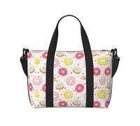 Donut Printed Travel Tote Bag, Large Capacity Gym Bag, Lightweight Weekend Travel Shoulder Bag, Unisex
