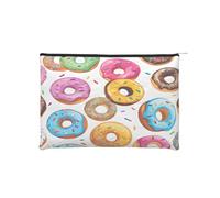 Donut Reusable Paper Cosmetic Bag Waterproof & Lightweight for Travel, School & Daily Use Full-Print Design Women, Students, Eco-Conscious