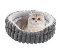 Donut Round Bed - Cat Bed | Cozy Sleeping Supplies For Indoor Cats | Soft Calming Puppies Beds, Outdoor Use, Warmth, Comfortable Travel, Spot Winter Cold Weather Comfort, Pet Resting Space