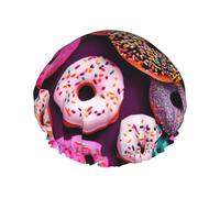 Donut shower caps with double layer, hold your hair well whether it is showering or bathing.