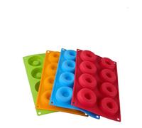 Donut Silicone Molds, 4 Pcs Mini Chocolate Molds with Donut Shapes for Making Chocolate/Candy/Gummy/Jelly, Food Grade Candy Mold with 8 Cavities Mini Doughnuts for Fruit Snacks