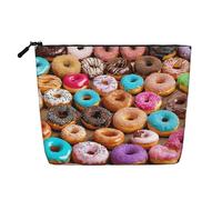Donut Single Layer Linen Like Makeup Bag, Lightweight and Cute, Easy to Use