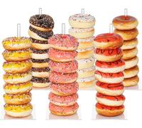 Donut Stand 6 Pack, Acrylic Doughnut Holder, Removable Clear Donuts Display Stand Holder, Doughnut Holder Stacker Tower for Bridal Showers Birthday, Wedding, Baby Shower, Christmas, Party Supplies