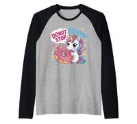 Donut Stop Believin Unicorn Kawaii Cute Food Pun Raglan Baseball Tee