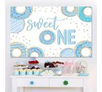 Donut Theme First Birthday Background Photo Props, Birthday Party Decoration Supplies 200x140CM