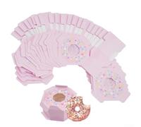 Donut Theme Party Wedding Favor Candy Box, Sweet Chocolate Box for Champagne, Light Pink, Birthday, Kids Party, Paper Material, 20Pcs