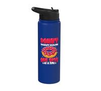 Donut Therapy Healing one bite at a time - Donuts Stainless Steel Insulated Water Bottle