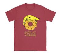 Donut Trump Mens T-Shirt Small Red Funny Donald Trump Joke