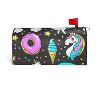 Donut Unicorn Print Mailbox Cover Waterproof Post Box Cover Magnetic Post Letter Box Covers For Courtyard Garden Yard Fence Decor25.5x21 In