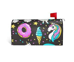 Donut Unicorn Print Mailbox Cover Waterproof Post Box Cover Magnetic Post Letter Box Covers For Courtyard Garden Yard Fence Decor21x18 In