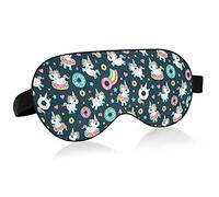 Donut Unicorn Rainbow Bird Eye Fabric Sleep Mask, Blindfold, Super Smooth Eye Mask