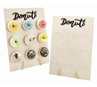 Donut Wall, 2 Pcs 9 Holder Doughnut Board Display Stand, Sweet Cake Stand for Doughnuts, Birthday Party, Wedding Parties Decoration and Baby Shower, 30 x 40 cm Style-2