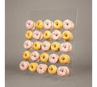 Donut Wall Display Stand - Acrylic Donut Stand Holds 50 Donuts | XL Donut Board Doughnut Wall | Large Donut Wall Stand for Party & Wedding | Donut Holder Stand Party Decor - Plain Design
