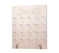 Donut Wall Stand Display, Wood Doughnut Wall Reusable Donut Holder Board Doughnuts Stand Holds 20 Doughnuts for Wedding Birthday Party Type1