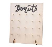 Donut Wall Stand Display, Wood Doughnut Wall Reusable Donut Holder Board Doughnuts Stand Holds 20 Doughnuts for Wedding Birthday Party Type2