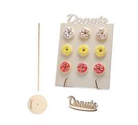 Donut Wall Stand,Wood Reusable Bagel Donut Stand Doughnut Board 9 Holder Donut Holder Party Decoration Sweet Cake Stand Doughnut Stand for Doughnuts Birthday Party Wedding Parties Deco Baby Shower