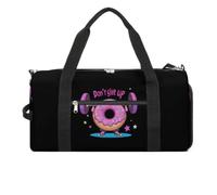 Donut Weightlifting Don't Give Up Travel Duffle Bag with Shoes Compartment