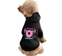 Donut Weightlifting Don't Give Up Warm Dog Hooded Sweatshirt with Hat Soft Pet Pullover Clothes for Small Medium Large Pets