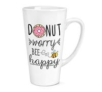 Donut Worry Bee Happy 17oz Large Latte Mug Cup