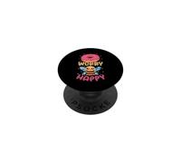 Donut Worry Bee Happy Donut and Bee Lover PopSockets Adhesive PopGrip