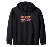 Donut Worry Bee Happy Donut and Bee Lover Zip Hoodie