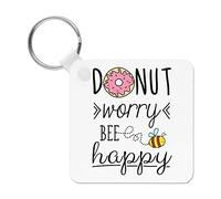 Donut Worry Bee Happy Keyring Key Chain