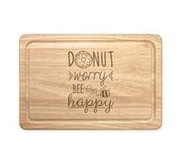 Donut Worry Bee Happy Rectangular Wooden Chopping Board