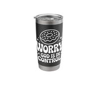 Donut Worry God is in Control Christian Bible Journaling Stainless Steel Insulated Tumbler