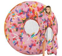 Donut Wrap Blanket Funny Realistic Round Food Blanket Soft Plush Flannel Throw for Kids & Adults 180cm(71")