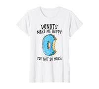 Donuts Make Me Happy You Not So Much Value Graphic T-Shirt, Women, White, XL