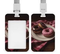 Donuts on Plate ID Badge Holder with Lanyard ID Holder