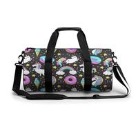 Donuts Unicorns Sport Duffel Bag Gym Bag Weekend Overnight Bag for Travel Camping Hiking Beach 45x23x23cm