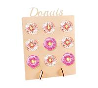 Donuts Wall, Wooden Donut Stand, 9 Holes Doughnut Board Display Stand, Reusable Donuts Holder Board, Wedding Doughnut Exhibition for Decorating The Dessert Table