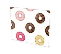Donuts White-10 Pattern Acrylic Cutting Board with Counter Lip Non Slip Clear Cutting Board Mats for Countertops Protector Large Size 16”×13”