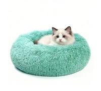 DONWEI Calming Dog Donut Bed for Small Medium Dogs, Washable Dog Bed Cat Beds Fluffy Anti Anxiety Puppy Bed with Non-Slip Bottom, Green, 60x60cm