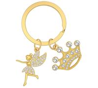 DONWOIE Ballet Keyring, Rhinestone Keychain Bag Charms for Women